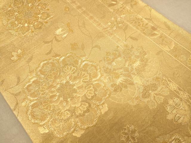 平和屋着物◎六通柄袋帯　舞花文　金糸　正絹　逸品　AABB4032dt