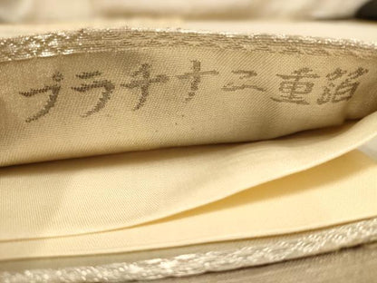平和屋着物◎六通柄袋帯　風景文　プラチナ二重箔　正絹　逸品　AABB4033dt