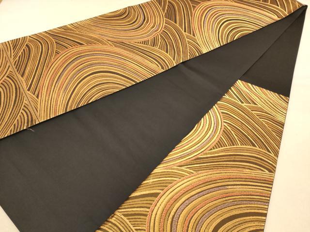平和屋着物◎六通柄袋帯　流水文　金糸　正絹　逸品　AABB4035dt