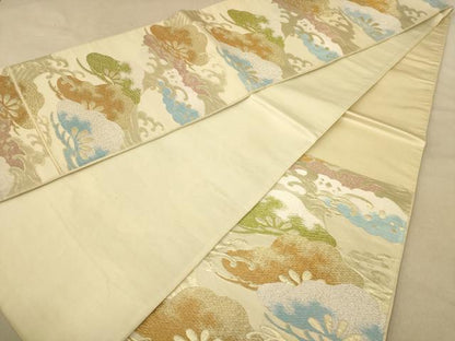 平和屋着物◎六通柄袋帯　枝松文　金銀糸　正絹　逸品　AABB4045dt
