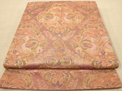 平和屋着物◎六通柄袋帯　更紗花鳥文　金糸　正絹　逸品　AABB4047dt