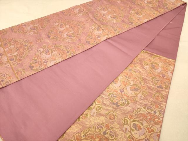 平和屋着物◎六通柄袋帯　更紗花鳥文　金糸　正絹　逸品　AABB4047dt