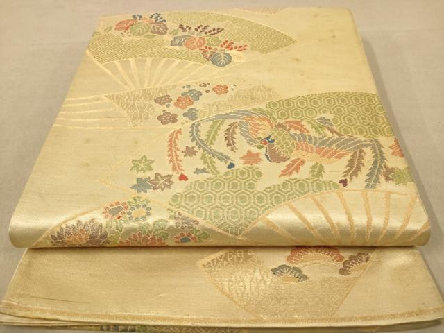 平和屋着物◎六通柄袋帯　鳳凰花文　金糸　正絹　逸品　AABB4056dt