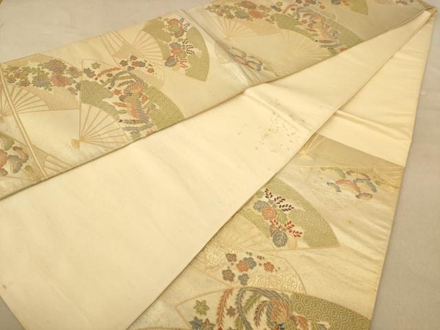 平和屋着物◎六通柄袋帯　鳳凰花文　金糸　正絹　逸品　AABB4056dt