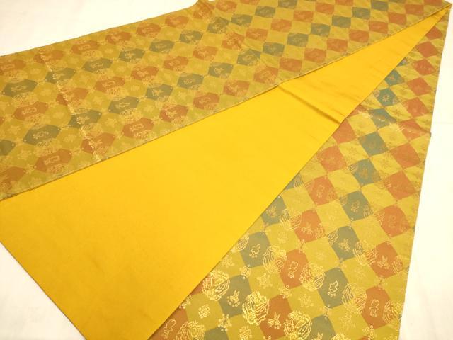 平和屋着物◎全通柄袋帯 吉祥文 金糸 正絹 逸品 AABB4087dt