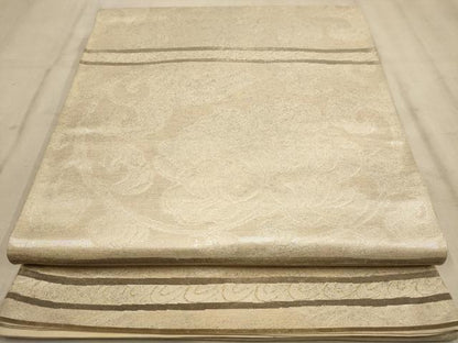 平和屋着物◎六通柄袋帯 横段花文 金銀糸 正絹 逸品 AABB4091dt