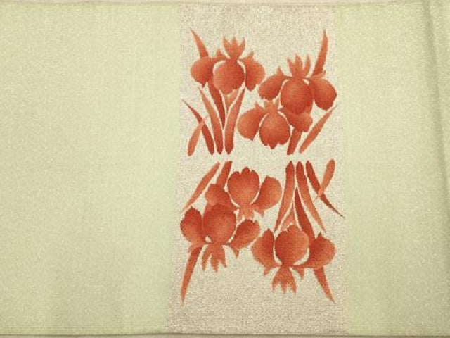 平和屋着物◎綴れ 太鼓柄袋帯 色紙花文 金銀糸 正絹 逸品 AABB4098dt