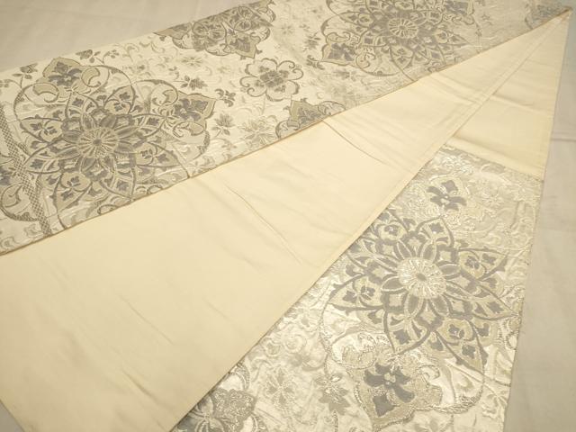 平和屋着物◎綴れ 六通柄袋帯 唐織 舞花文 銀糸 正絹 逸品 AABB4099dt