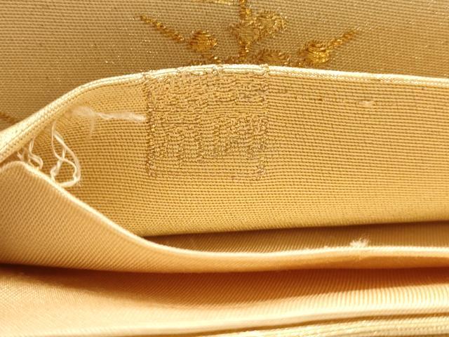 平和屋着物◎六通柄袋帯 歌撰色紙文 金糸 正絹 逸品 AABB4101dt