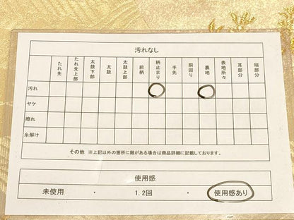 平和屋着物◎六通柄袋帯 歌撰色紙文 金糸 正絹 逸品 AABB4101dt
