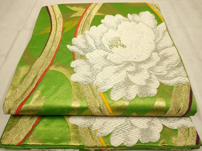 平和屋着物◎六通柄袋帯 唐織 立涌花文 金銀糸 正絹 逸品 AABB4103dt
