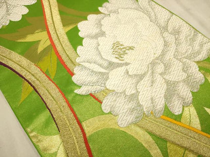 平和屋着物◎六通柄袋帯 唐織 立涌花文 金銀糸 正絹 逸品 AABB4103dt