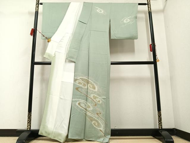 平和屋着物●訪問着　絞り　渦文　金彩　正絹　逸品　AABB4322ph