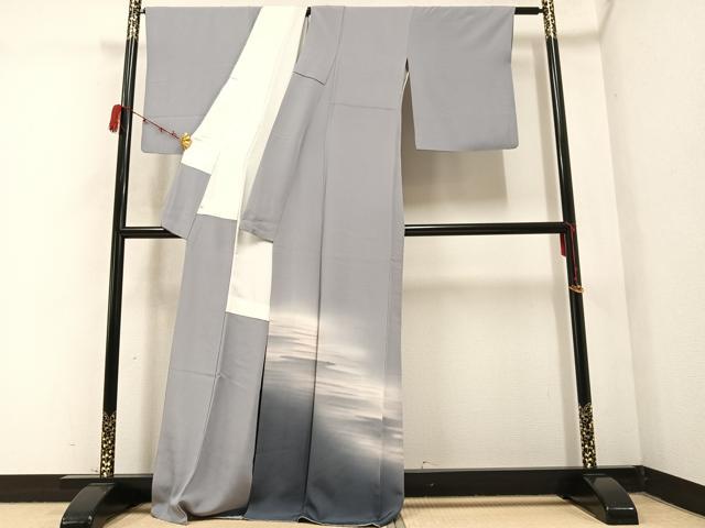 平和屋着物●染色作家　高橋一海　訪問着　霞文　暈し染め　正絹　逸品　AABB4324ph