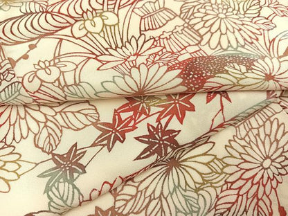 平和屋着物●上質な小紋　型染め　草花風景文　正絹　逸品　AABB4325ph