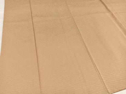 平和屋着物●上質な色無地　横縞地紋　飴色　正絹　逸品　AABB4339ph