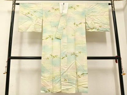 平和屋着物●長襦袢　単衣　蔦の葉文　暈し染め　正絹　逸品　AABB4379ph