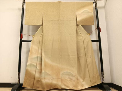 平和屋着物●訪問着　作家物　草木染　遠山霞文　暈し染め　金彩　正絹　逸品　AABB4380ph