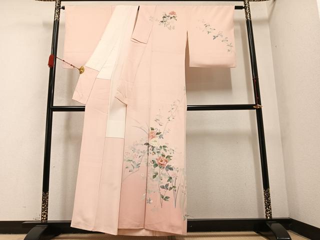 平和屋着物●訪問着 友禅 作家物 枝花文 暈し染め 正絹 逸品 AABB4389ph
