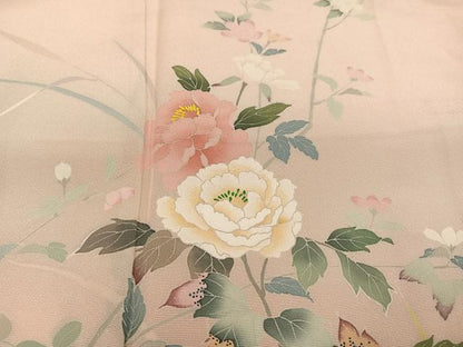 平和屋着物●訪問着 友禅 作家物 枝花文 暈し染め 正絹 逸品 AABB4389ph
