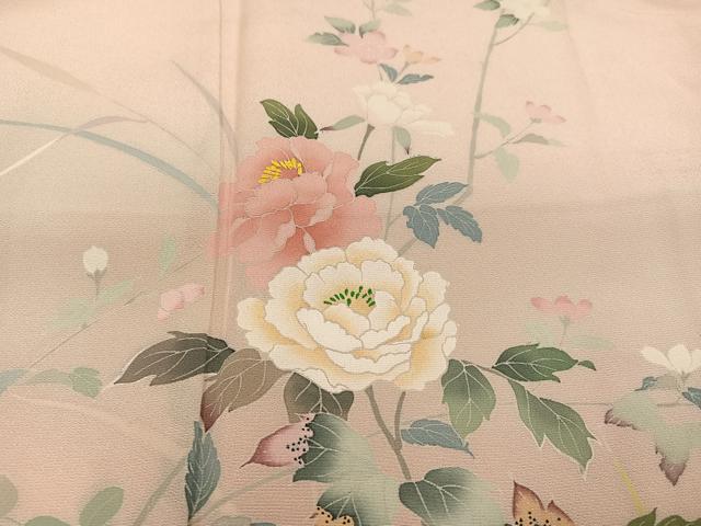 平和屋着物●訪問着 友禅 作家物 枝花文 暈し染め 正絹 逸品 AABB4389ph
