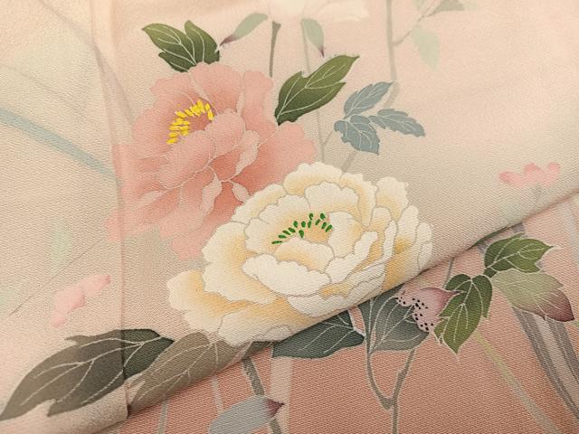 平和屋着物●訪問着 友禅 作家物 枝花文 暈し染め 正絹 逸品 AABB4389ph
