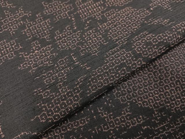 平和屋着物●結城紬　80亀甲　風景草木文　正絹　逸品　未使用　AABB4395ph