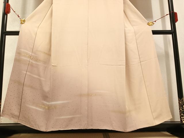 平和屋着物●訪問着 刺繍 霞文 暈し染め 金彩 背抜き仕立て 正絹 逸品 AABB4399ph