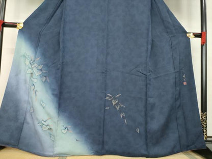 平和屋着物●京の匠日展作家 丹下雄介 訪問着 刺繍 蔦草文 暈し染め 金銀糸 やまと金ラベル 正絹 逸品 AABB4405ck