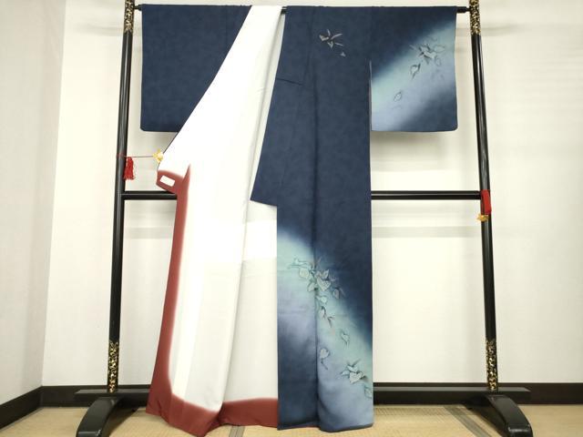 平和屋着物●京の匠日展作家 丹下雄介 訪問着 刺繍 蔦草文 暈し染め 金銀糸 やまと金ラベル 正絹 逸品 AABB4405ck