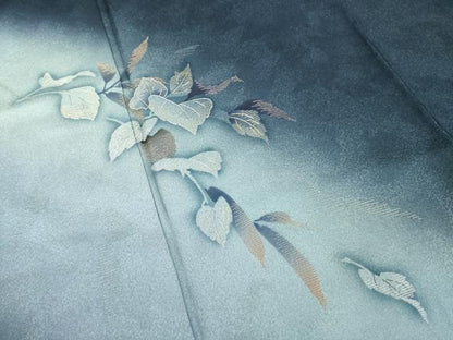 平和屋着物●京の匠日展作家 丹下雄介 訪問着 刺繍 蔦草文 暈し染め 金銀糸 やまと金ラベル 正絹 逸品 AABB4405ck