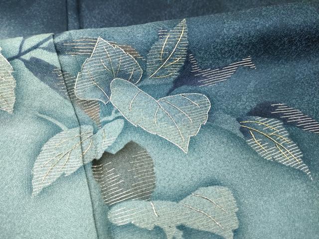平和屋着物●京の匠日展作家 丹下雄介 訪問着 刺繍 蔦草文 暈し染め 金銀糸 やまと金ラベル 正絹 逸品 AABB4405ck