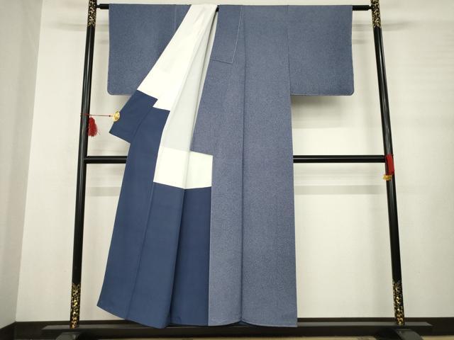 平和屋着物●上質な小紋　蒔糊　利久織　反端付き　正絹　逸品　AABB4414ck