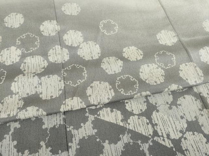 平和屋着物●本塩沢 訪問着 やまだ織 雪輪文 暈し染め 正絹 逸品 AABB4426ck