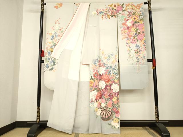平和屋着物●豪華振袖　友禅　作家物　花車文　正絹　逸品　AABB4435ck
