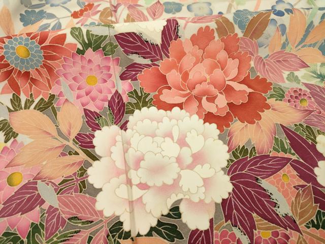平和屋着物●豪華振袖　友禅　作家物　花車文　正絹　逸品　AABB4435ck