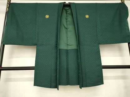 平和屋着物●男性 色紋付・羽織・行灯袴セット 鱗文様 銀通し地 キングサイズ AABB4437ck