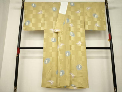 平和屋着物●長襦袢 無双仕立て 市松兎丸文 正絹 逸品 AABB4443ck