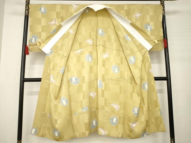 平和屋着物●長襦袢 無双仕立て 市松兎丸文 正絹 逸品 AABB4443ck