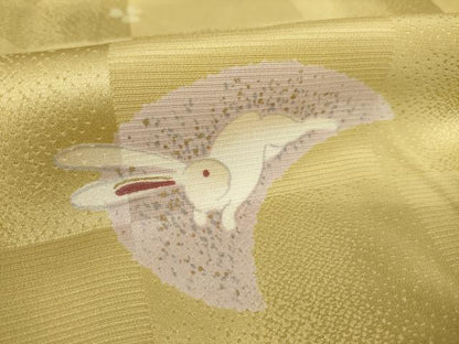 平和屋着物●長襦袢 無双仕立て 市松兎丸文 正絹 逸品 AABB4443ck