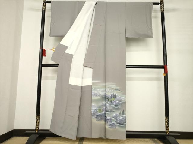 平和屋着物●豪華色留袖 作家物 手描き 樹林風景文 正絹 逸品 AABB4465ck