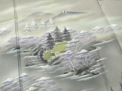 平和屋着物●豪華色留袖 作家物 手描き 樹林風景文 正絹 逸品 AABB4465ck