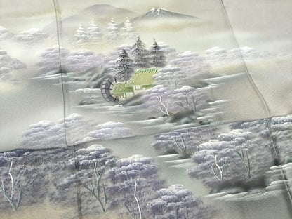 平和屋着物●豪華色留袖 作家物 手描き 樹林風景文 正絹 逸品 AABB4465ck