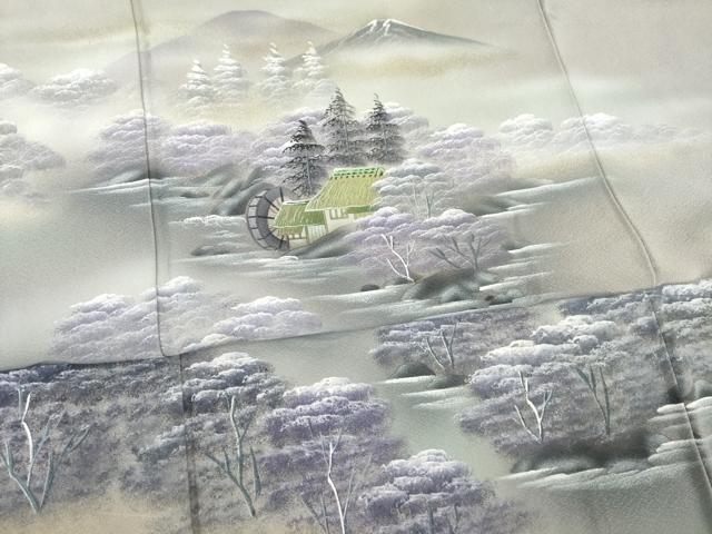 平和屋着物●豪華色留袖 作家物 手描き 樹林風景文 正絹 逸品 AABB4465ck