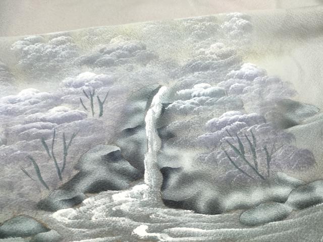 平和屋着物●豪華色留袖 作家物 手描き 樹林風景文 正絹 逸品 AABB4465ck