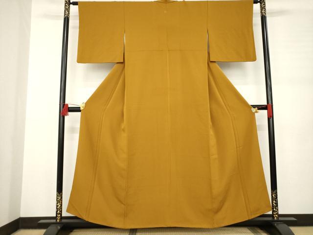 平和屋着物●ファッションデザイナー 花井幸子　色無地　狐色　やまと誂製　正絹　逸品　AABB4474ck