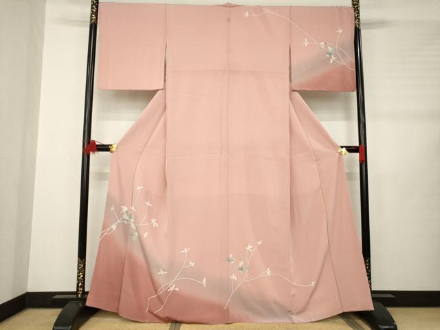 平和屋着物●訪問着 枝花文 暈し染め 正絹 逸品 AABB4476ck