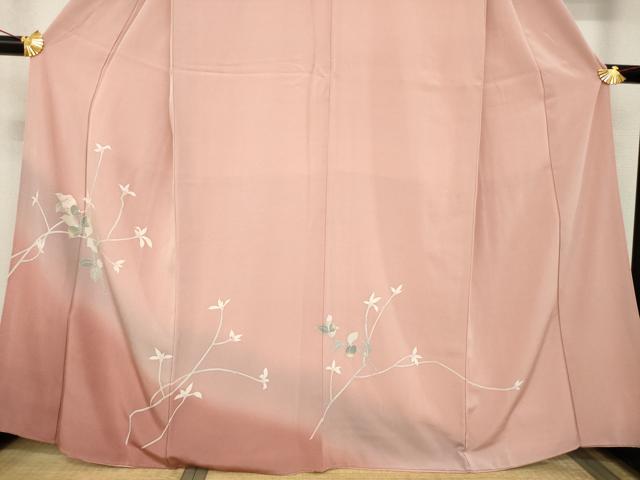 平和屋着物●訪問着 枝花文 暈し染め 正絹 逸品 AABB4476ck