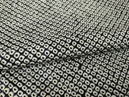 平和屋着物●大変加工の良い総絞り小紋　黒地　正絹　逸品　AABH7029ck