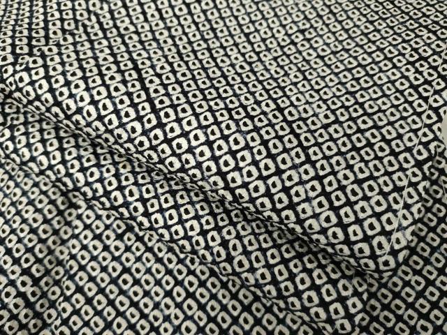 平和屋着物●大変加工の良い総絞り小紋　黒地　正絹　逸品　AABH7029ck